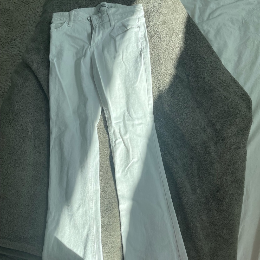 White flare jeans